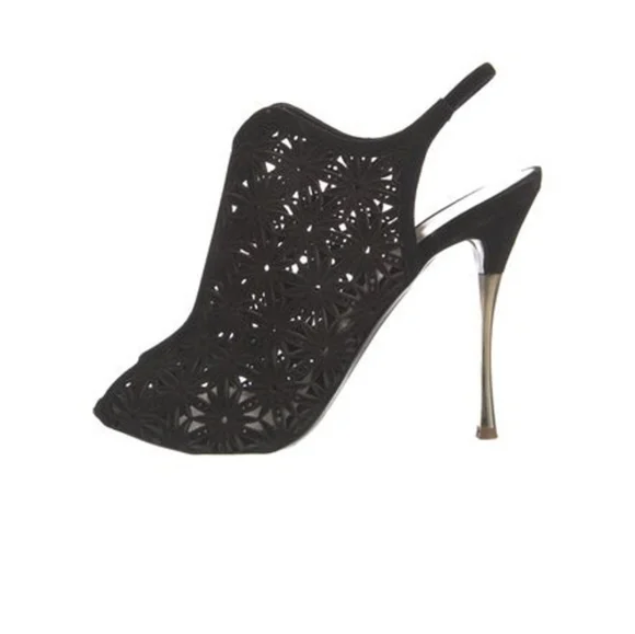 Nicholas Kirkwood Black Lace Stilletto Heels Sandals 40 9 - Picture 1 of 5